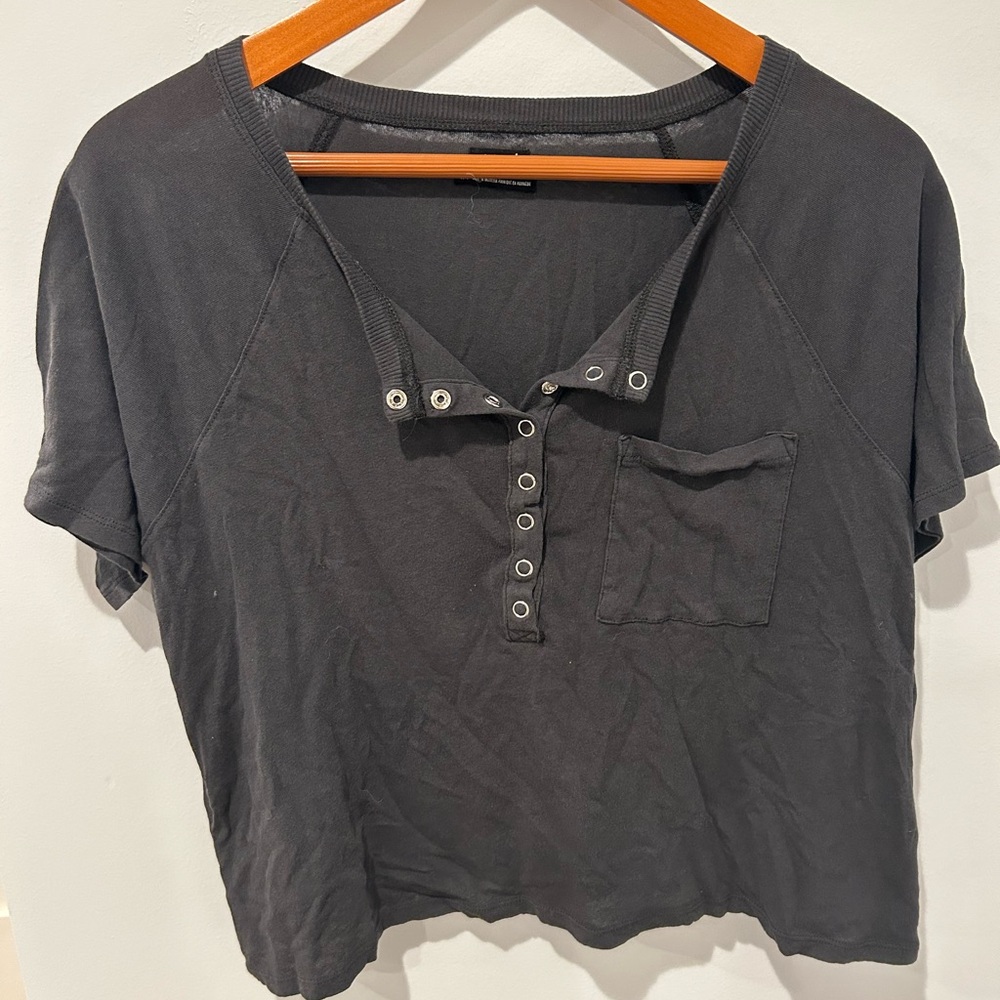 Urban Outfitters Charcoal Short Sleeve Top